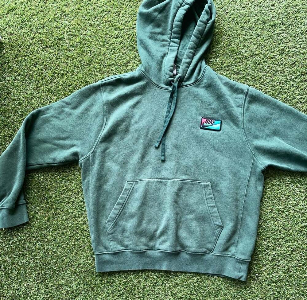 Nike Club+ BB Patch GX Pullover Hoodie Size M Green